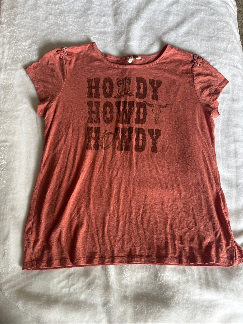 Cato Coral Short Sleeve 'Howdy' Graphic Tee